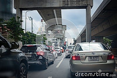 Traffic jam in town Editorial Stock Photo