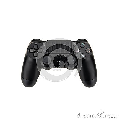 Bangkok, Thailand - Sep 30, 2018: Sony Playstation 4`s DualShock 4 wireless controller isolated on white background Editorial Stock Photo