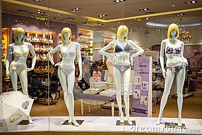 Underwear shop in shopping mall Editorial Stock Photo