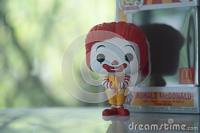 Bangkok, Thailand - September 22, 2021 : Cute figurine of Ronald McDonald`s. Thailand Exclusive, illustrative editorial Editorial Stock Photo