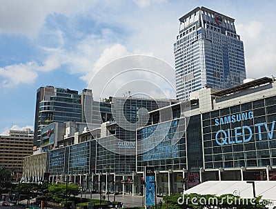 View of Centralworld shopping-mall on Ratchadamri Editorial Stock Photo