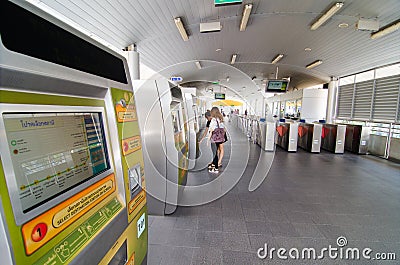 Bangkok, Thailand: ticket machines BRT bus Editorial Stock Photo