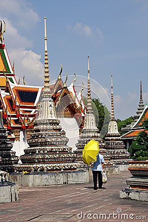 Bangkok, Thailand: Wat Po Chedis Editorial Stock Photo