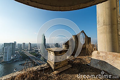 Bangkok view from abandon tower Editorial Stock Photo