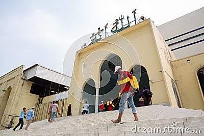 Volunteers sprayed disinfectant-mixed water at National Mosque Baitul Mukarram before the Friday Editorial Stock Photo