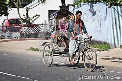 Bangladesh: Bicycle rickshaw Editorial Stock Photo