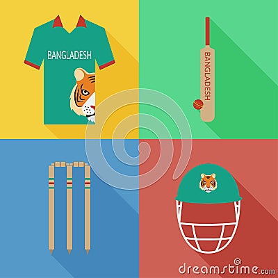 Bangladesh cricket icons Stock Photo