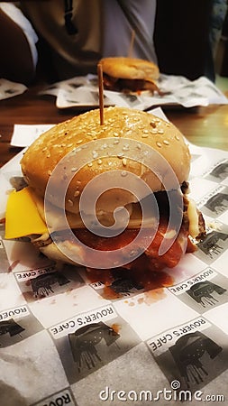 Bangladeshi spacial spice burger. Bangladeshi Naga Burger. Stock Photo