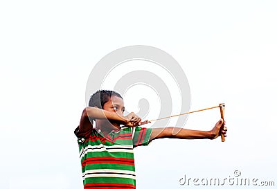 Bangladeshi young bird hunter Editorial Stock Photo