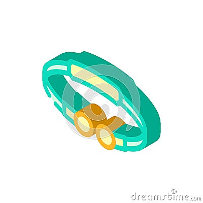 bangle jewelry isometric icon vector illustration Vector Illustration