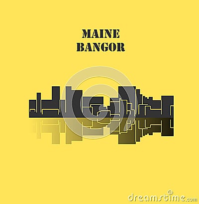 Bangor, Maine Vector Illustration