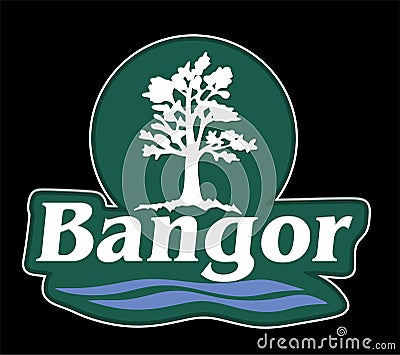 Bangor Maine with black background Stock Photo