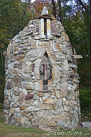 Bangor, Pennsylvania: The St. Oran Bell Tower at Columcille Megalith Park Stock Photo