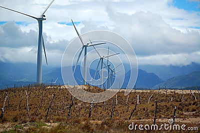 Bangui Wind Farm windmills in Ilocos Norte, Philippines Stock Photo