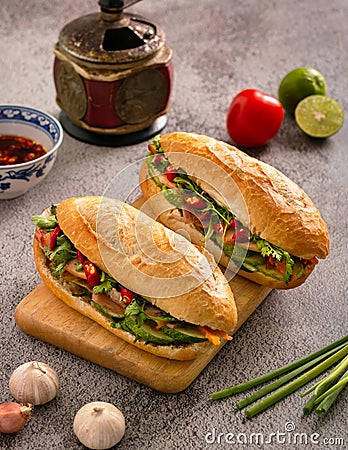 Banh Mi - Vietnamese sandwich Stock Photo