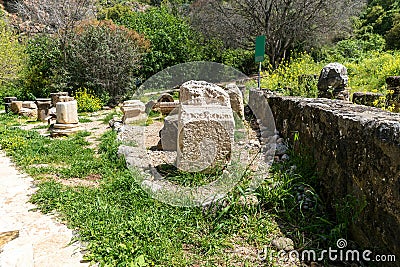 Baniyas ruins, ancient city in Israel at the foot of Mount Hermon Stock Photo