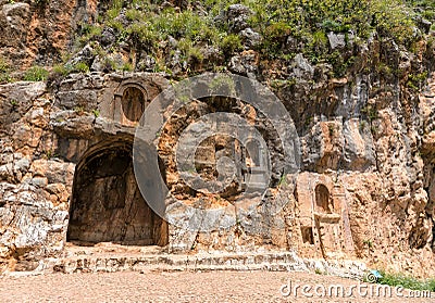 Baniyas ruins, ancient city in Israel at the foot of Mount Hermon Stock Photo