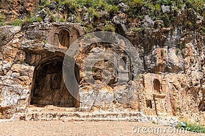 Baniyas ruins, ancient city in Israel at the foot of Mount Hermon Stock Photo