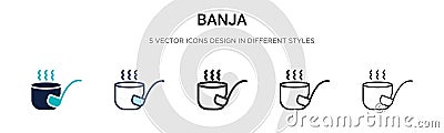 Banja icon in filled, thin line, outline and stroke style. Vector illustration of two colored and black banja vector icons designs Vector Illustration