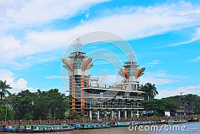 banjarmasin viewing tower and martapura river Editorial Stock Photo