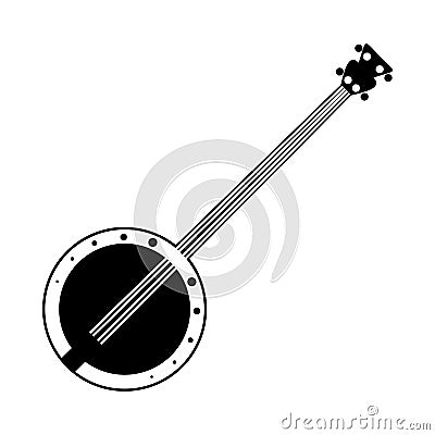 Banjo black icon Vector Illustration