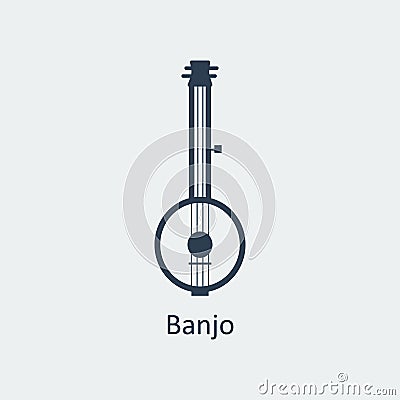 Banjo icon. Silhouette vector icon Vector Illustration