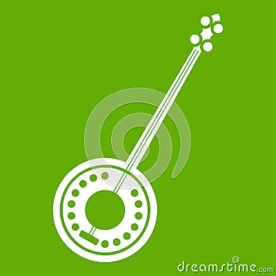 Banjo icon green Vector Illustration