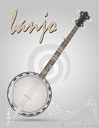 Banjo musical instruments stock vector illustration Vector Illustration