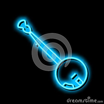 banjo stringed musician instrument neon glow icon illustration Vector Illustration