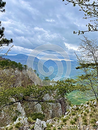 Banjska stena mountain viewpoint hiking trail Stock Photo
