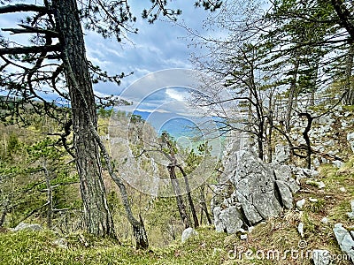 Banjska stena mountain viewpoint hiking trail Stock Photo