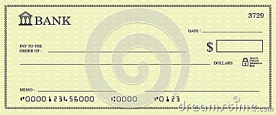 Blank bank Cheque Vector Illustration