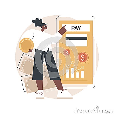 Bank account abstract concept vector illustration. Vector Illustration