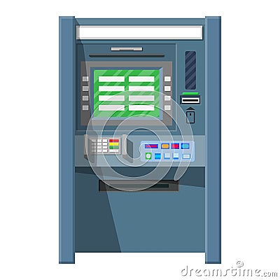 Bank ATM. Automatic teller machine. Vector Illustration