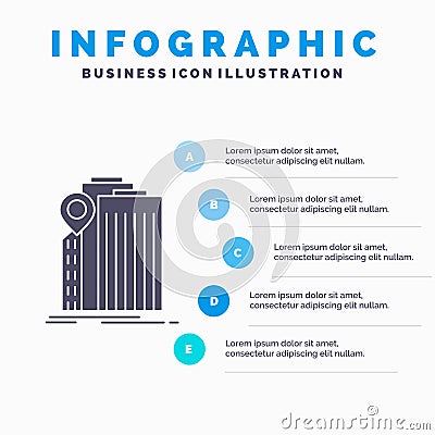 bank, banking, building, federal, government Infographics Template for Website and Presentation. GLyph Gray icon with Blue Vector Illustration