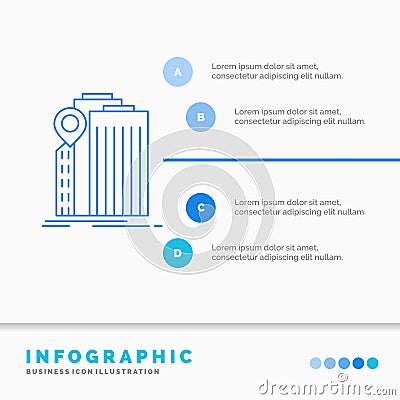 bank, banking, building, federal, government Infographics Template for Website and Presentation. Line Blue icon infographic style Vector Illustration