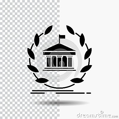 bank, banking, online, university, building, education Glyph Icon on Transparent Background. Black Icon Vector Illustration