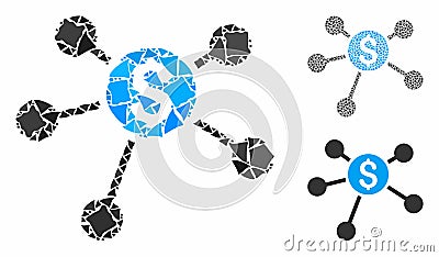 Bank branches Composition Icon of Raggy Pieces Stock Photo