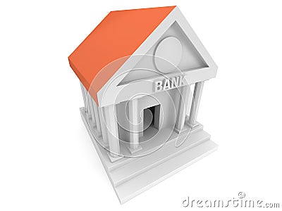 Bank building 3d icon Stock Photo