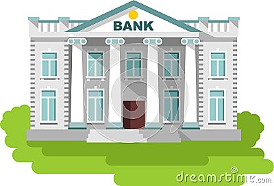 Bank building in flat style Vector Illustration