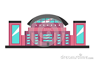 Bank building. Flat vector illustration. Constructivism style Vector Illustration