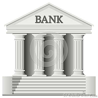 Bank Building Icon Vector Illustration