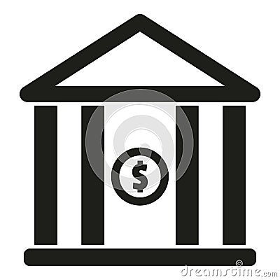 Bank building icon simple . Money pay Stock Photo