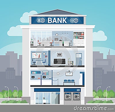 Bank building Vector Illustration