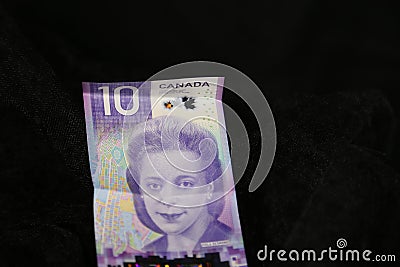 Ten dollar bill- new Canadian currency for 2019 Editorial Stock Photo