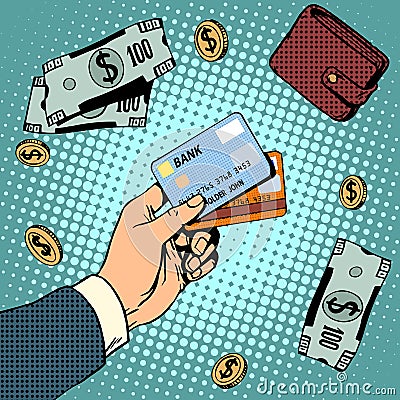 Bank card business discounts money finance sale Vector Illustration