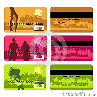 Bank card design, holiday and travel Vector Illustration