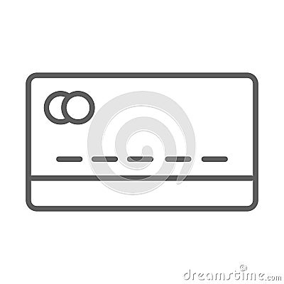 Bank card money commerce shopping in thin line style Vector Illustration