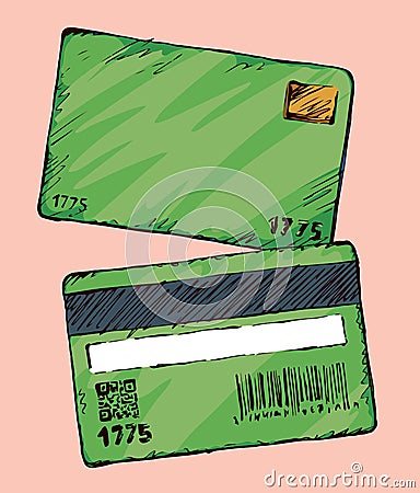 Bank card. Vector drawing Vector Illustration