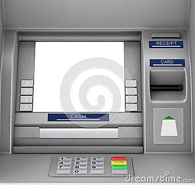 Bank Cash ATM Machine. 3d Rendering Stock Photo